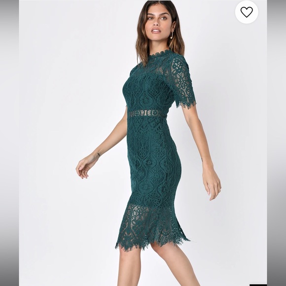 Lulu’s Remarkable sheer lace short sleeve mini dress - Picture 4 of 8